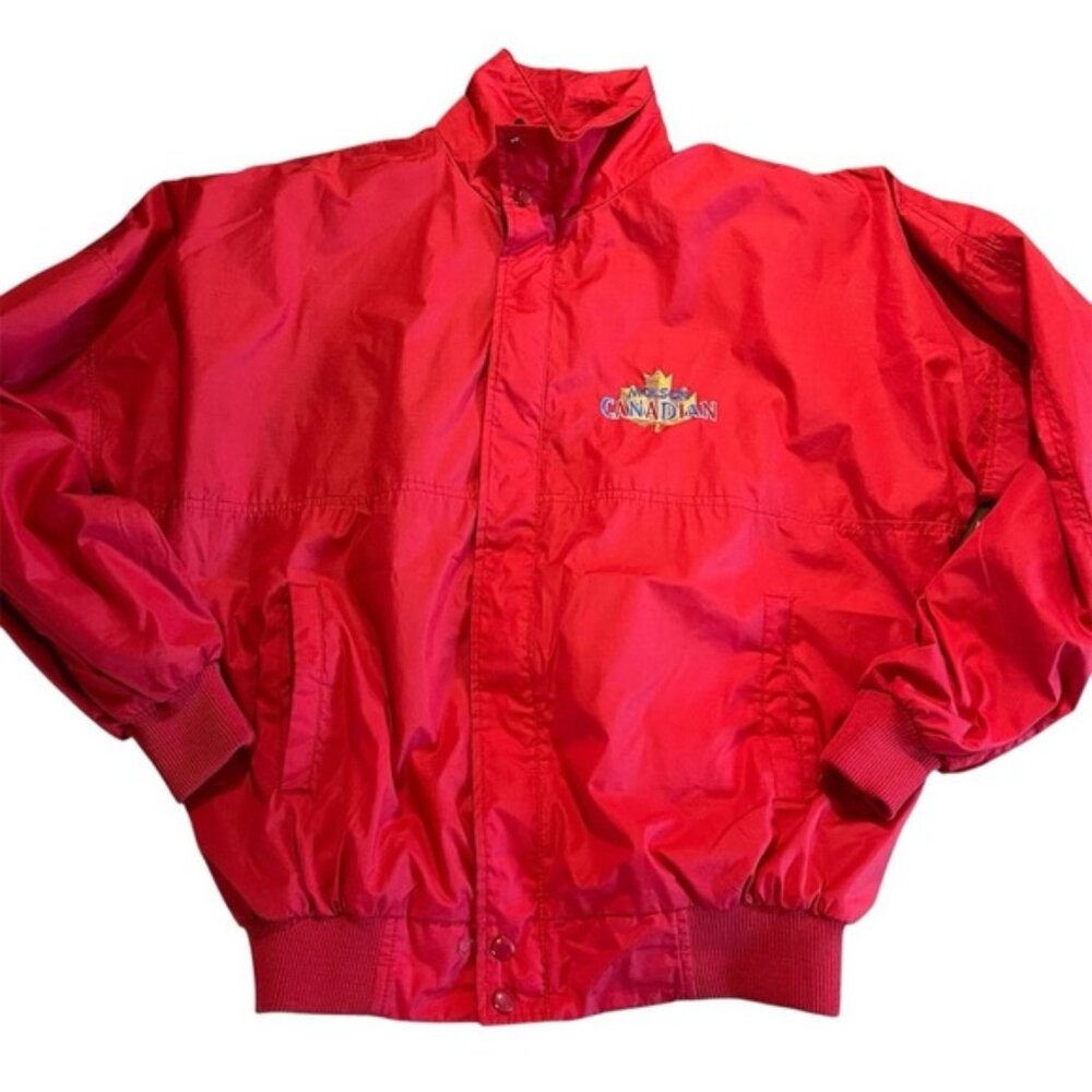 Vintage Molson Canadian Bomber Jacket Modern Headwear Red Men XL